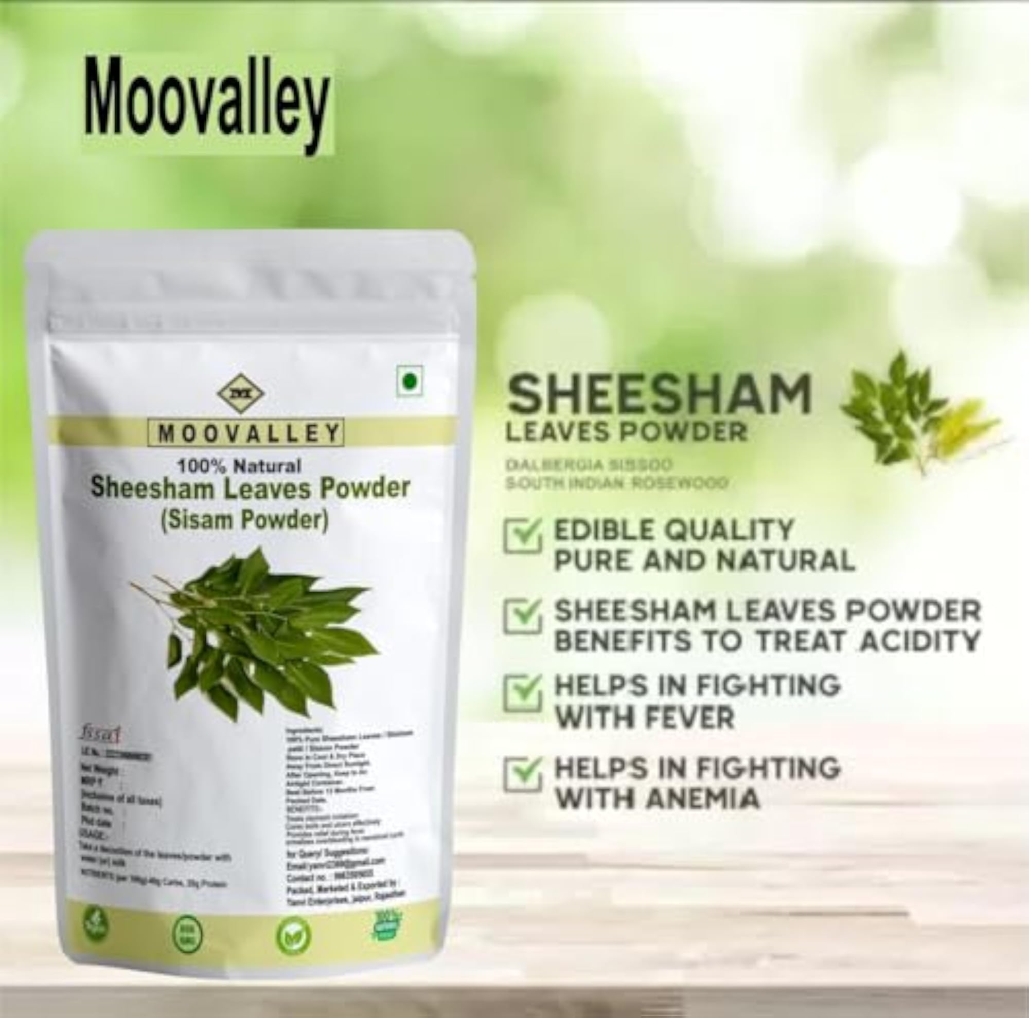 Moovalley Shisham Leaves Dry Powder